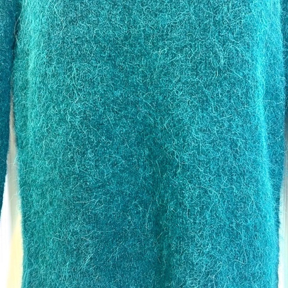 J. Crew - Emerald Alpaca Crewneck Puff Shoulders Long Sleeve Sweater Size XXS